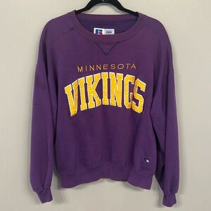 VTG VIKINGS RUSSELL ATHLETIC TOP TEAMS HIGH COTTON PATCH SWEATSHIRT